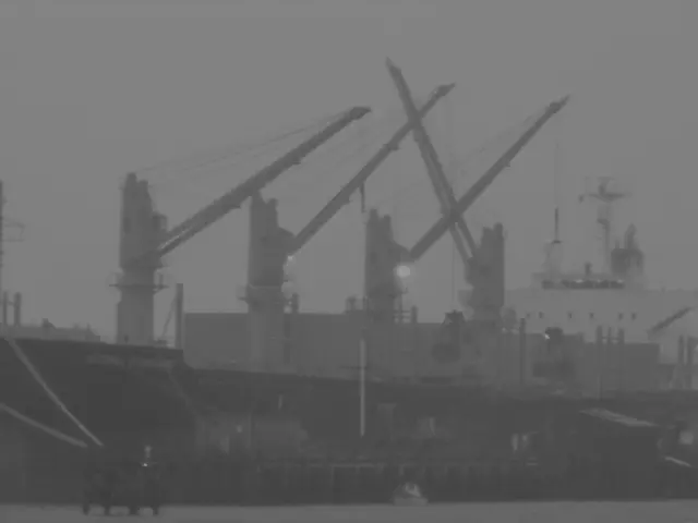 Multiple giant vessels navigating in unison towards the Baltic Sea.