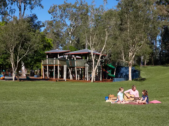 Outdoor pool in Schöllbronn expandes parking facilities, boasting 300 shaded parking spaces for...