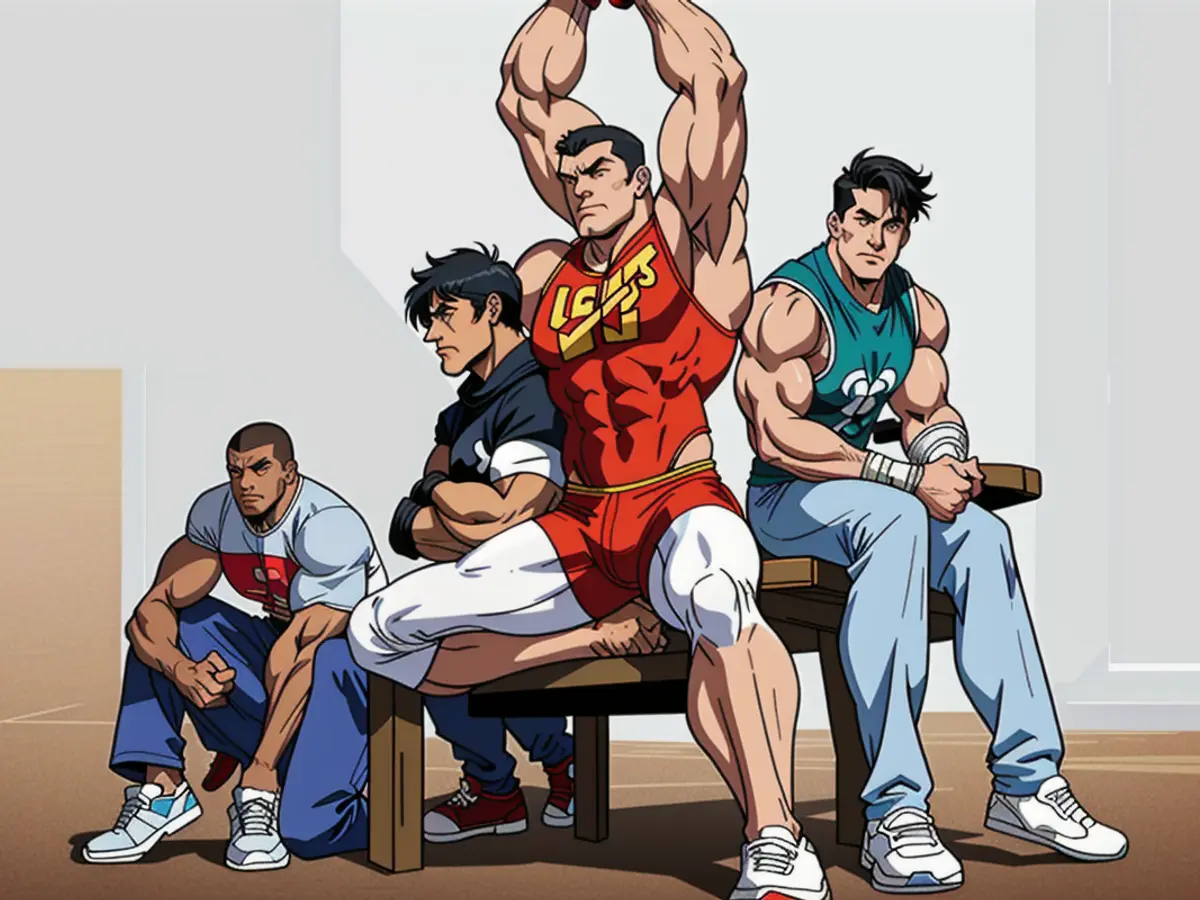 Three individuals resting, sporting sneakers on their feet. Three individuals casually seated, showcasing their footwear selection - sneakers.