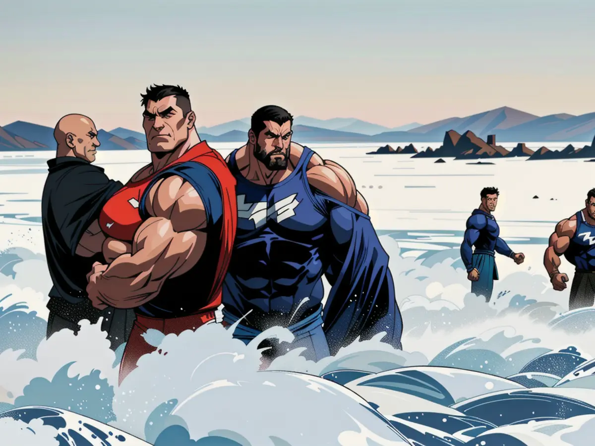 Unedited photograph reveals controversial figure's public appearance Nauthólsvík hosted a New Year's Eve swim on the previous day, with over hundred attendees braving the waters.