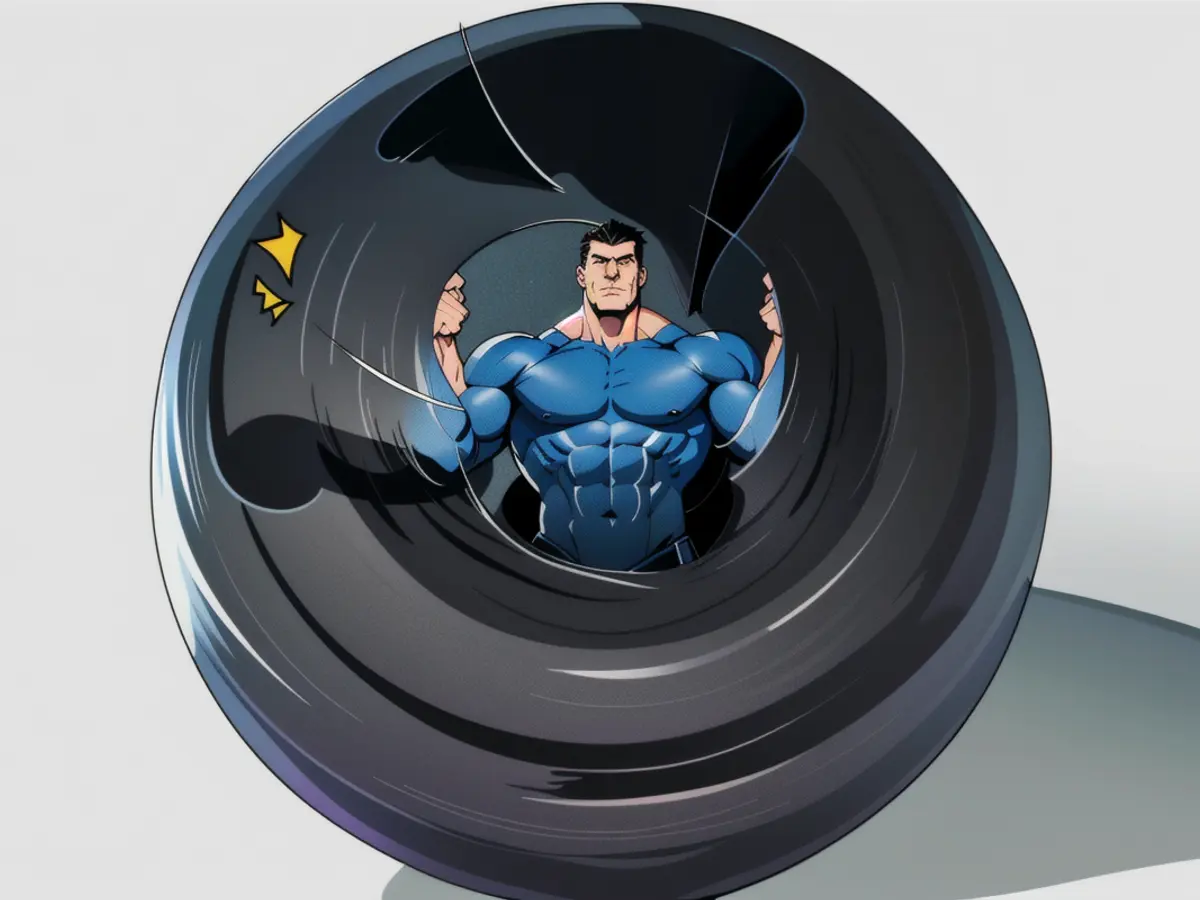 Suspect Accused of Robbery Spotted Wearing Distinctive Shoes Minimalistic image featuring an exercise ball subtly branded, captured in a pristine, uncluttered environment.